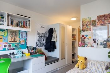 Inside the campus accommodation room of a student at the University of Hertfordshire