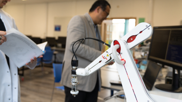Robot arm in University robotics lab