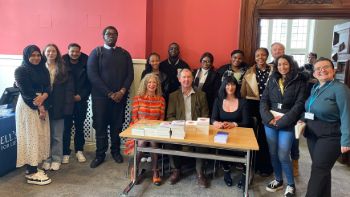 HIC Students on a law trip stood with Anna Motz, Yvonne Fletcher and Donna Freed alongside Carolyn Pegg, HIC Law Tutor