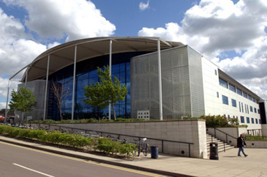Outside view of the University of Hertfordshire library and Learning Resource Centre