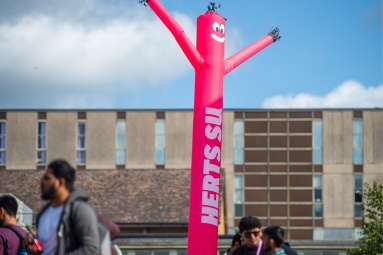 An inflatable tube man with 