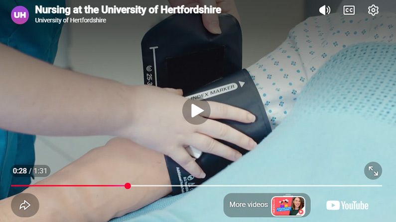 Play Video - Nursing at the University of Hertfordshire